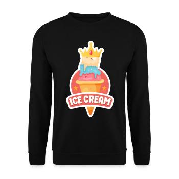 Ice Cream Cone Crown Ice Cream - Unisex Pullover - Schwarz - Vorne - Alina (178cm) & Michal (187cm)