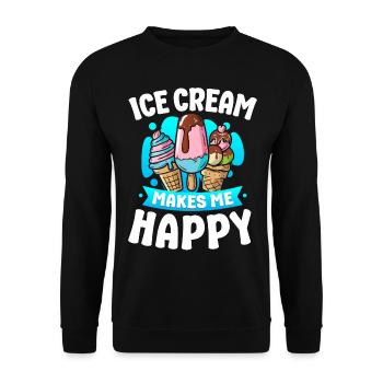Ice Cream Cone Popsicle Ice Cream - Unisex Pullover - Schwarz - Vorne - Alina (178cm) & Michal (187cm)