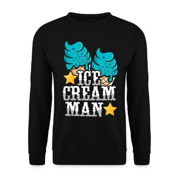 Ice Cream Boy Cone Ice Cream Man - Unisex Pullover - Schwarz - Vorne - Alina (178cm) & Michal (187cm)