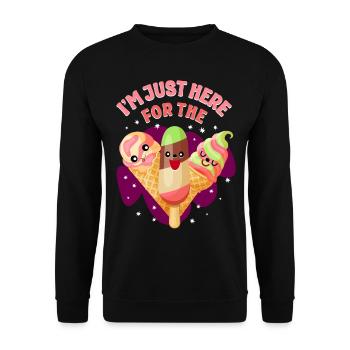 Ice Cream Cone Popsicle I'm Just - Unisex Pullover - Schwarz - Vorne - Alina (178cm) & Michal (187cm)