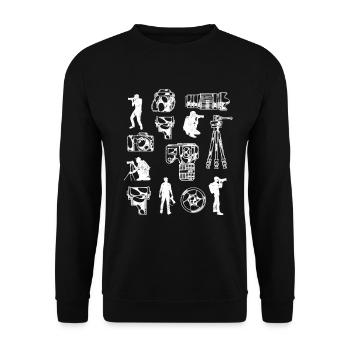 Photographe Photographe Photographie Matériel Photographe - Sweat-shirt Unisexe - noir - Devant - Alina (178cm) & Michal (187cm)