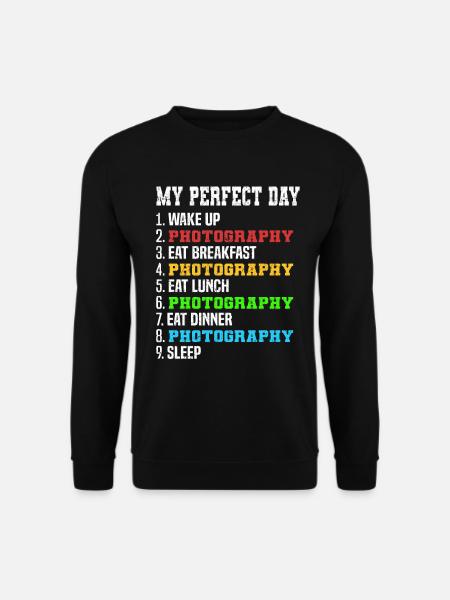 Tagesplan für Fotografen Meine perfekte - Unisex Pullover - Schwarz
