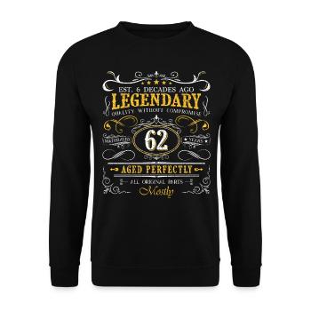 Vintage Légendaire - Vieilli parfaitement 62ème anniversaire - Sweat-shirt Unisexe - noir - Devant - Alina (178cm) & Michal (187cm)