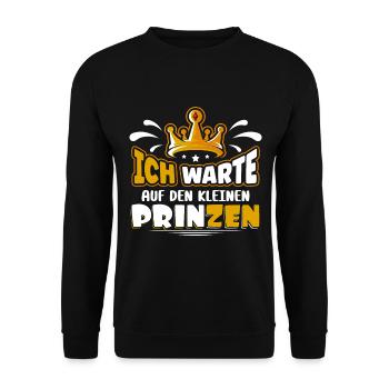 Ich warte auf den Prinzen - Unisex Pullover - Schwarz - Vorne - Alina (178cm) & Michal (187cm)