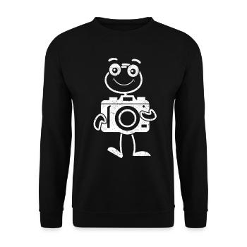 Photography Camera Photographer Stick figure photographer - Unisex Sweatshirt - black - Front - Alina (178cm) & Michal (187cm)
