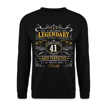 Vintage Légendaire - Vieilli parfaitement 41ème anniversaire - Sweat-shirt Unisexe - noir - Devant - Alina (178cm) & Michal (187cm)