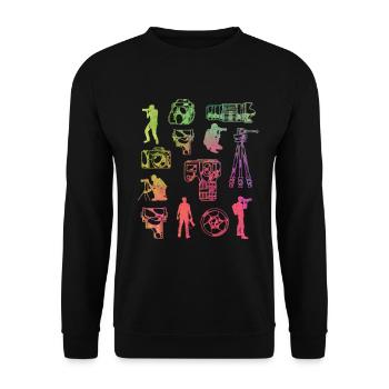 Photography Lover Equipment - Unisex Sweatshirt - black - Front - Alina (178cm) & Michal (187cm)