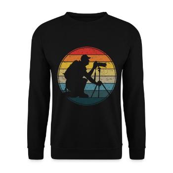 Fotografie Kamera Fotograf Retro Kamera Fotografie - Unisex Pullover - Schwarz - Vorne - Alina (178cm) & Michal (187cm)