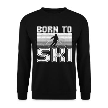 Ski - Unisex Sweatshirt - black - Front - Alina (178cm) & Michal (187cm)