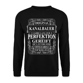 Original Kanalbauer Kollegen Geschenk Vintage - Unisex Pullover - Schwarz - Vorne - Alina (178cm) & Michal (187cm)