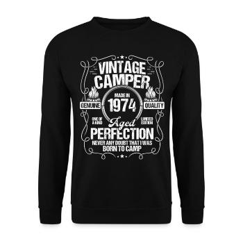 1974 Camper Mountains Scout Scouting Camping 1974 - Unisex Sweatshirt - black - Front - Alina (178cm) & Michal (187cm)