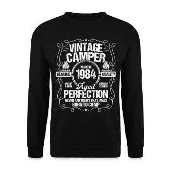 1984 Camper Mountains Scout Scouting Camping 1984 - Unisex Sweatshirt - black - Front - Alina (178cm) & Michal (187cm)