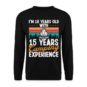 33 Year Old Camper Mountains Camping 33 Birthday - Unisex Sweatshirt - black - Front - Alina (178cm) & Michal (187cm)