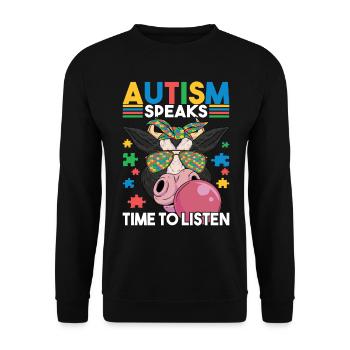 Autistic Autism Autistic - Unisex Sweatshirt - black - Front - Alina (178cm) & Michal (187cm)