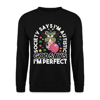Autistic Autism Autistic - Unisex Sweatshirt - black - Front - Alina (178cm) & Michal (187cm)