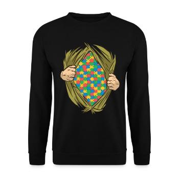Autistic Autism Autistic - Unisex Sweatshirt - black - Front - Alina (178cm) & Michal (187cm)