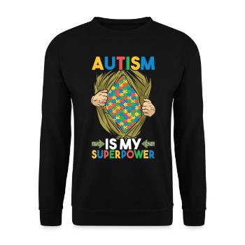 Autistic Autism Autistic - Unisex Sweatshirt - black - Front - Alina (178cm) & Michal (187cm)