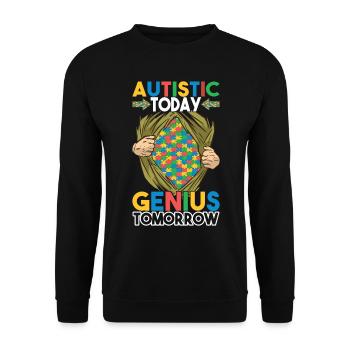 Autistic Autism Autistic - Unisex Sweatshirt - black - Front - Alina (178cm) & Michal (187cm)