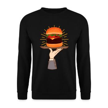 Hamburgers de restauration rapide - Sweat-shirt Unisexe - noir - Devant - Alina (178cm) & Michal (187cm)
