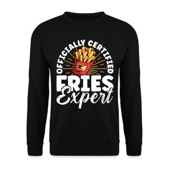 Fast Food Fries Fitten - Unisex Sweatshirt - black - Front - Alina (178cm) & Michal (187cm)