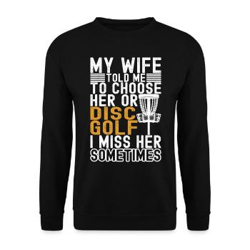 Disc Golf Disc Golfer - Unisex Sweatshirt - black - Front - Alina (178cm) & Michal (187cm)