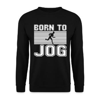 Jogging Running Saying - Unisex Sweatshirt - black - Front - Alina (178cm) & Michal (187cm)
