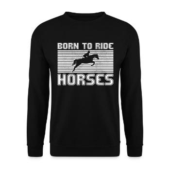 Pferde reiten - Unisex Pullover - Schwarz - Vorne - Alina (178cm) & Michal (187cm)
