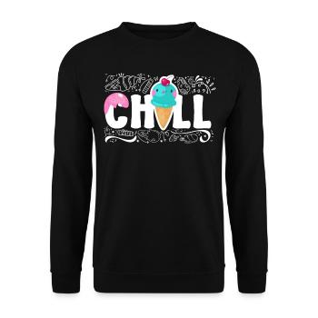 Ice Cream Cone Chill - Unisex Pullover - Schwarz - Vorne - Alina (178cm) & Michal (187cm)
