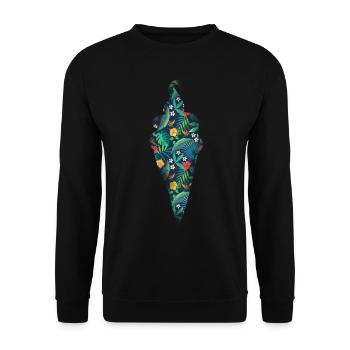 Crème glacée Fleur florale tropicale - Sweat-shirt Unisexe - noir - Devant - Alina (178cm) & Michal (187cm)