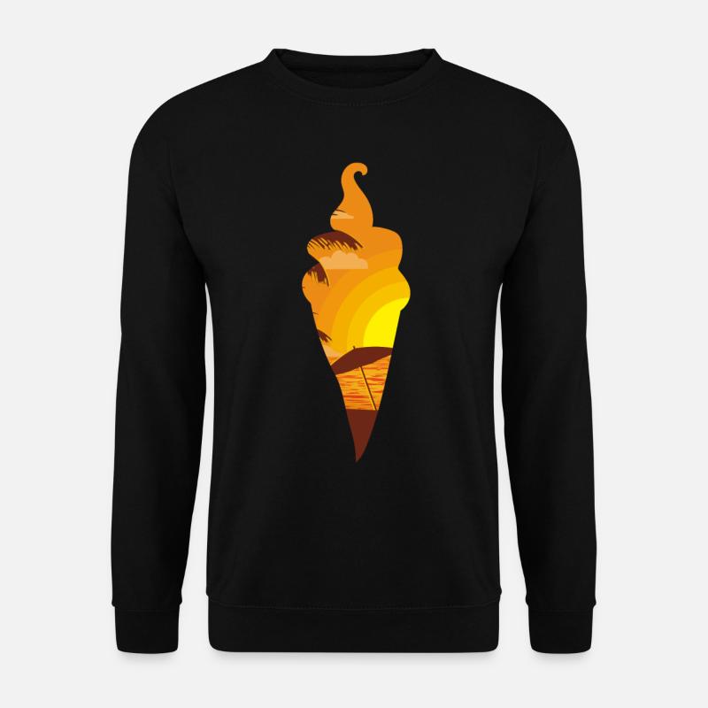 Ice Cream Sunset Beach Cone - Unisex Pullover - Schwarz