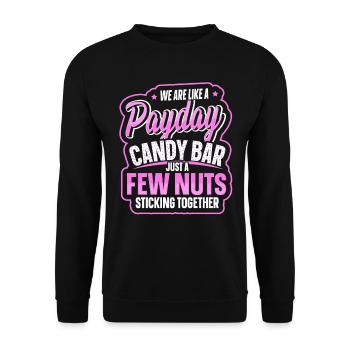 Juste quelques noix collées ensemble Réunion de famille - Sweat-shirt Unisexe - noir - Devant - Alina (178cm) & Michal (187cm)