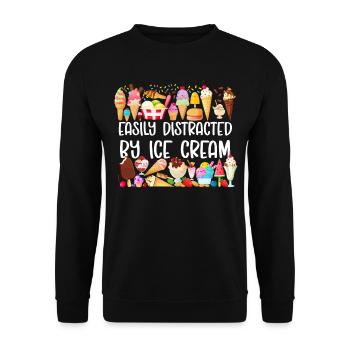 Ice Cream Cone Popsicle Easily - Unisex Pullover - Schwarz - Vorne - Alina (178cm) & Michal (187cm)
