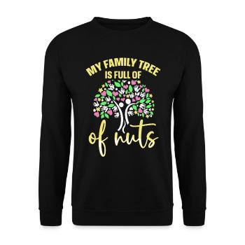 My Family Tree Full Of Nuts Funny Family Tree - Unisex Sweatshirt - black - Front - Alina (178cm) & Michal (187cm)