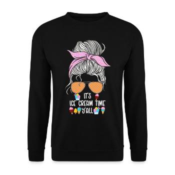 Ice Cream Sunglasses Girl Cone - Unisex Pullover - Schwarz - Vorne - Alina (178cm) & Michal (187cm)