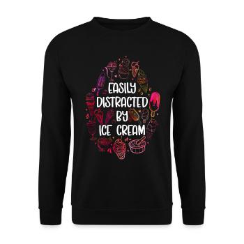Ice Cream Cone Popsicle Easily - Unisex Pullover - Schwarz - Vorne - Alina (178cm) & Michal (187cm)