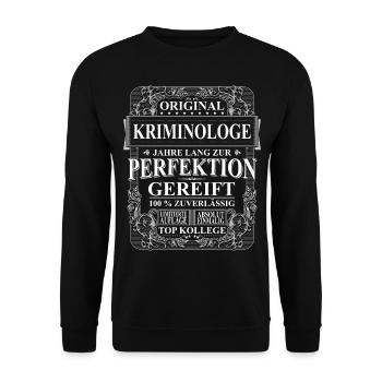 Original Kriminologe Kollegen Geschenk Vintage - Unisex Pullover - Schwarz - Vorne - Alina (178cm) & Michal (187cm)