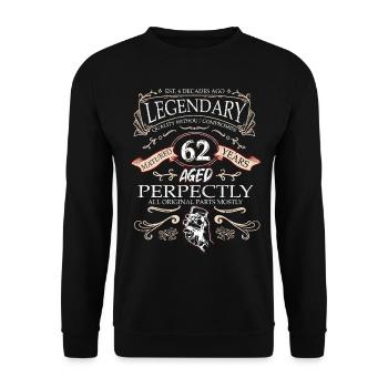 Vintage Légendaire - Vieilli parfaitement 62ème anniversaire - Sweat-shirt Unisexe - noir - Devant - Alina (178cm) & Michal (187cm)