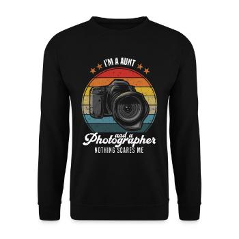 Photographie Je suis tante et photographe - Sweat-shirt Unisexe - noir - Devant - Alina (178cm) & Michal (187cm)