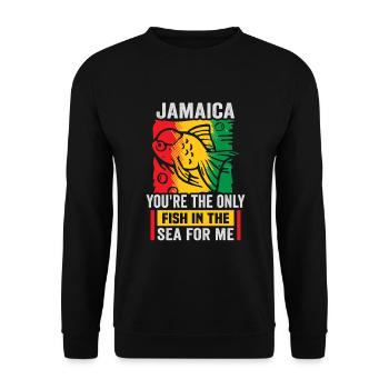 Jamaika Strandurlaub am Meer Design Strandmotiv - Unisex Pullover - Schwarz - Vorne - Alina (178cm) & Michal (187cm)
