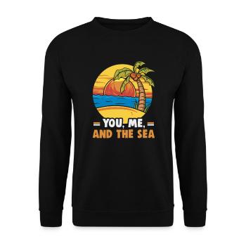 Beach holiday by the sea Design beach motif - Unisex Sweatshirt - black - Front - Alina (178cm) & Michal (187cm)
