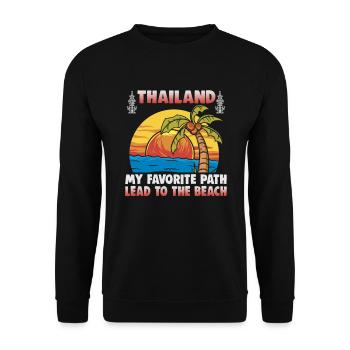 Thailand Beach Holiday by the Sea Design Beach Motif - Unisex Sweatshirt - black - Front - Alina (178cm) & Michal (187cm)