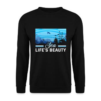 Beach holiday by the sea Design beach motif - Unisex Sweatshirt - black - Front - Alina (178cm) & Michal (187cm)