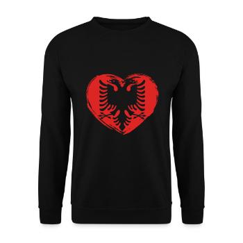 Albanischer Adler Kosovo Designs für Albaner - Unisex Pullover - Schwarz - Vorne - Alina (178cm) & Michal (187cm)