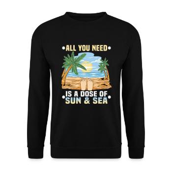 Beach holiday by the sea Design beach motif - Unisex Sweatshirt - black - Front - Alina (178cm) & Michal (187cm)