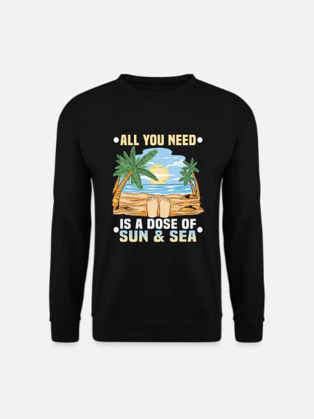 Strandurlaub am Meer Design Strandmotiv - Unisex Pullover - Schwarz