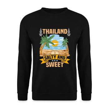 Thaïlande Beach Holiday by the Sea Design Beach Motif - Sweat-shirt Unisexe - noir - Devant - Alina (178cm) & Michal (187cm)