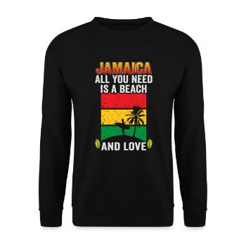 Jamaica Beach Holiday by the Sea Design Beach Motif - Unisex Sweatshirt - black - Front - Alina (178cm) & Michal (187cm)