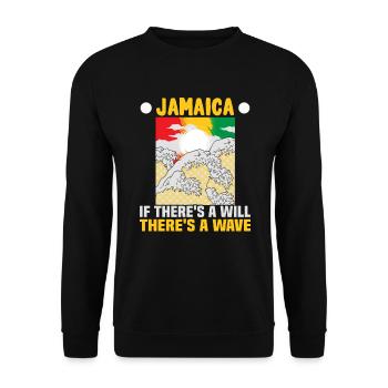 Jamaika Strandurlaub am Meer Design Strandmotiv - Unisex Pullover - Schwarz - Vorne - Alina (178cm) & Michal (187cm)