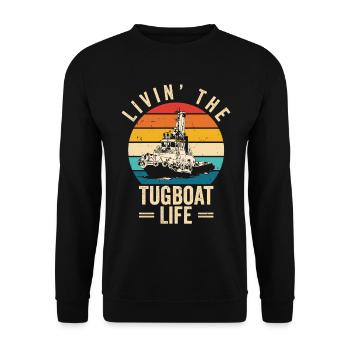 Remorqueur à voile Remorqueur Bateau de sauvetage Navire - Sweat-shirt Unisexe - noir - Devant - Alina (178cm) & Michal (187cm)