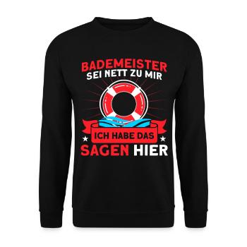 Lifeguard Swimming Pool Lifeguard Lifeguard Lifeguard - Unisex Sweatshirt - black - Front - Alina (178cm) & Michal (187cm)
